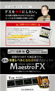 佐野裕のMaestro FX （マエストロFX） FX専業トレーダー育成プログラムDVD・豪華特典付き